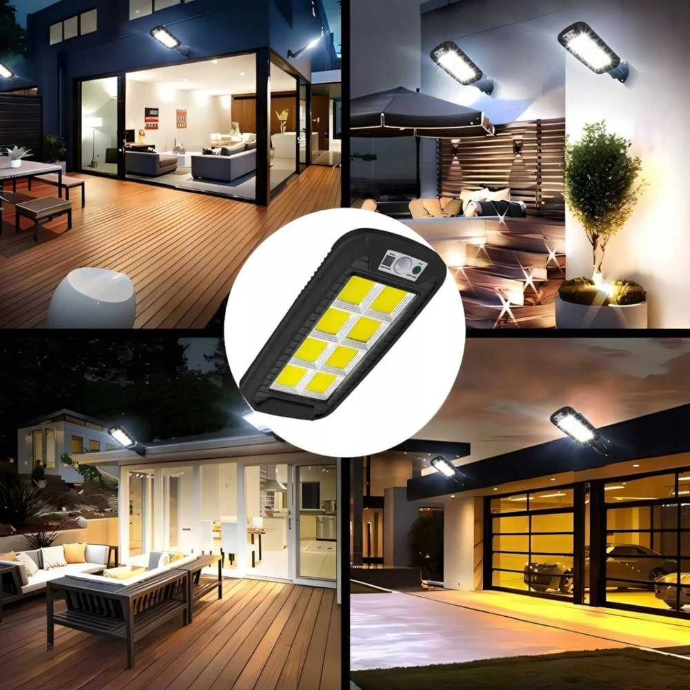 Lampa Saulės energija varomas LED šviestuvas, sodo gatvės šviestuvas, nuotolinio valdymo pultas, prieblandos judesio jutiklis - e846
