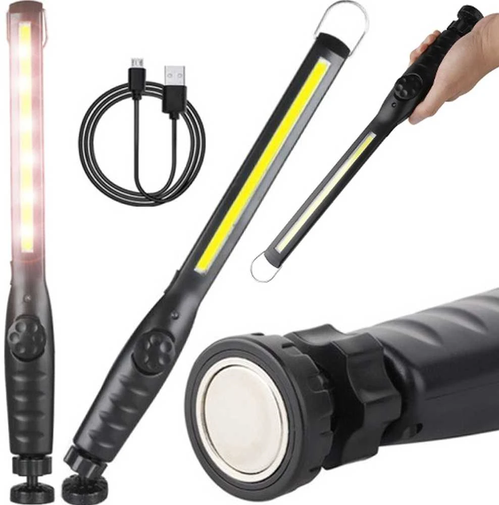 Lampa Dirbtuvių lempa, įkraunamas LED darbinis žibintuvėlis, 8 W galios, besisukantis korpusas
