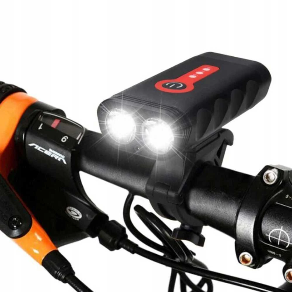 Lampka LED dviračio žibintas, priekinis, 1800 liumenų, stiprus + galinis -s103