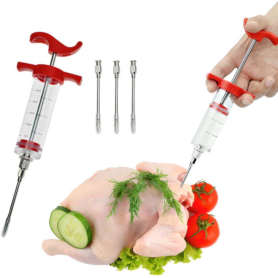 Strzykawka- Mėsos švirkštas su 3 adatomis, 30 ml -o184