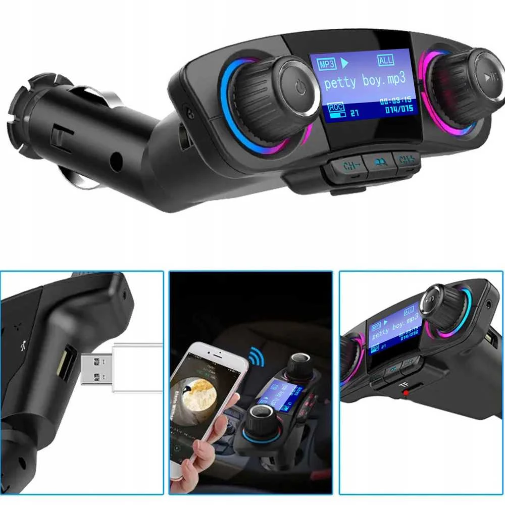 Transmiter FM siųstuvas „Bluetooth 5.0“ USB daugiafunkcis 8in1 -e666