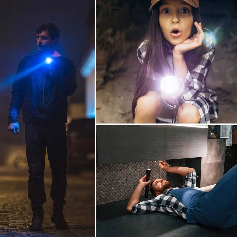 Latarka, Žibintuvėlis, Policijos karinis žibintuvėlis, galingas LED priartinimo prožektorius -e053