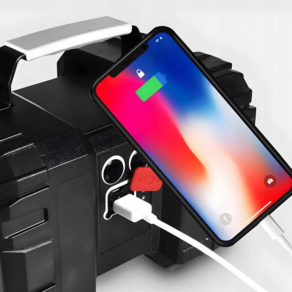 Hello Case Žibintuvėlis, LED taktinis žibintuvėlis, galingas įkraunamas, USB prožektorius, 1000 lm 40 W