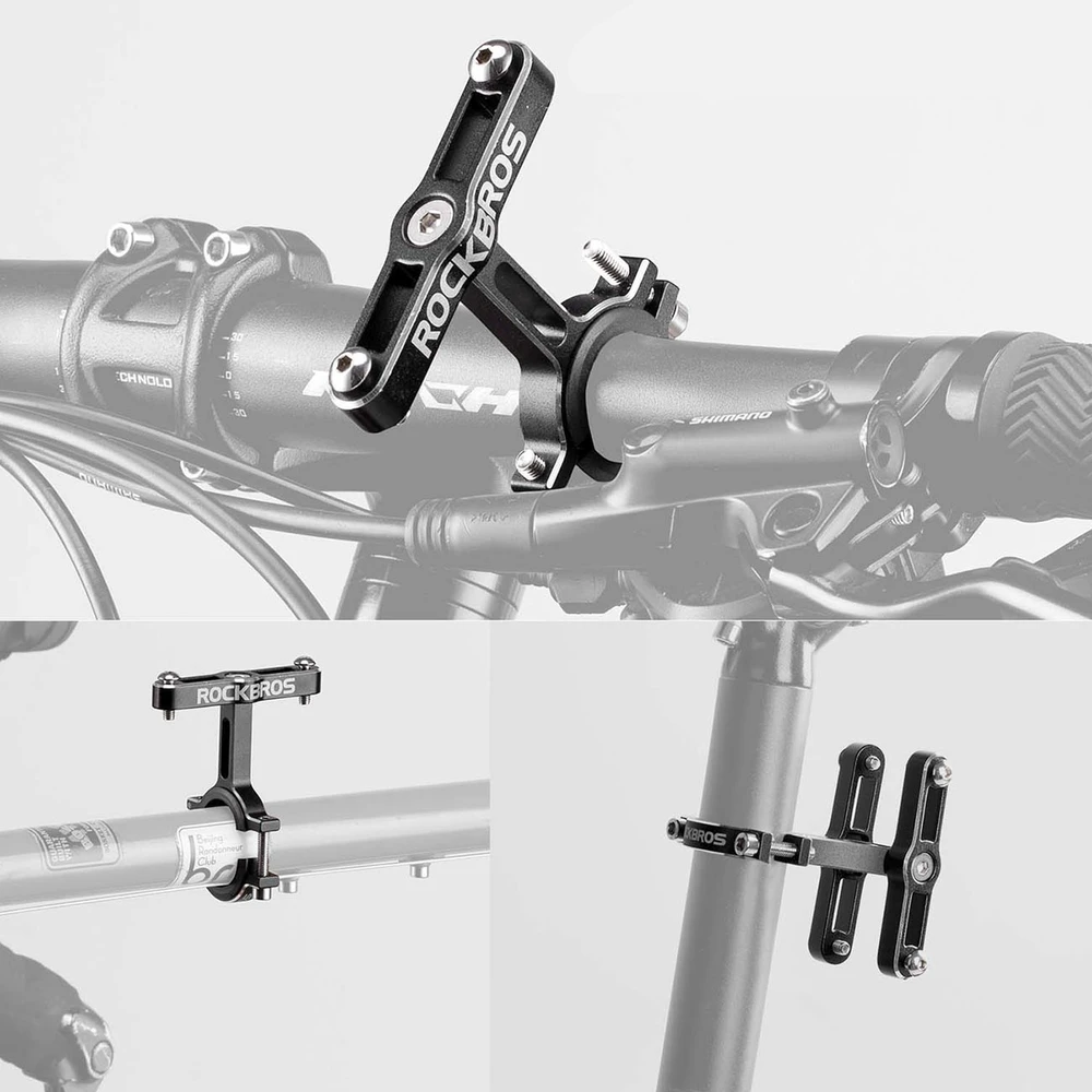 Rockbros KS-415 Aluminum Adjustable Bottle Cage Adapteris - Juodas