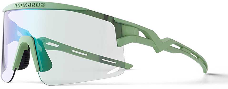 Rockbros Photochromic dviratininko akiniai su UV apsauga ir Corrective Insert – žalios spalvos
