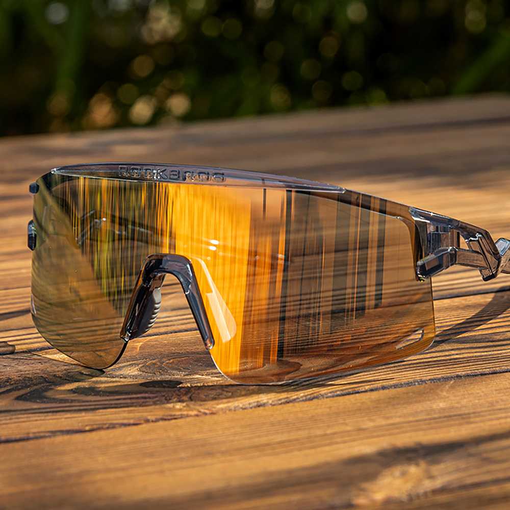 Rockbros Polarized dviratininko akiniai su UV apsauga ir Corrective Insert – baltos spalvos