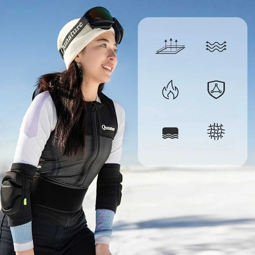 Qunature 2206000102 Alkūnių slidinėjimo apsaugos, M dydis - Juodas