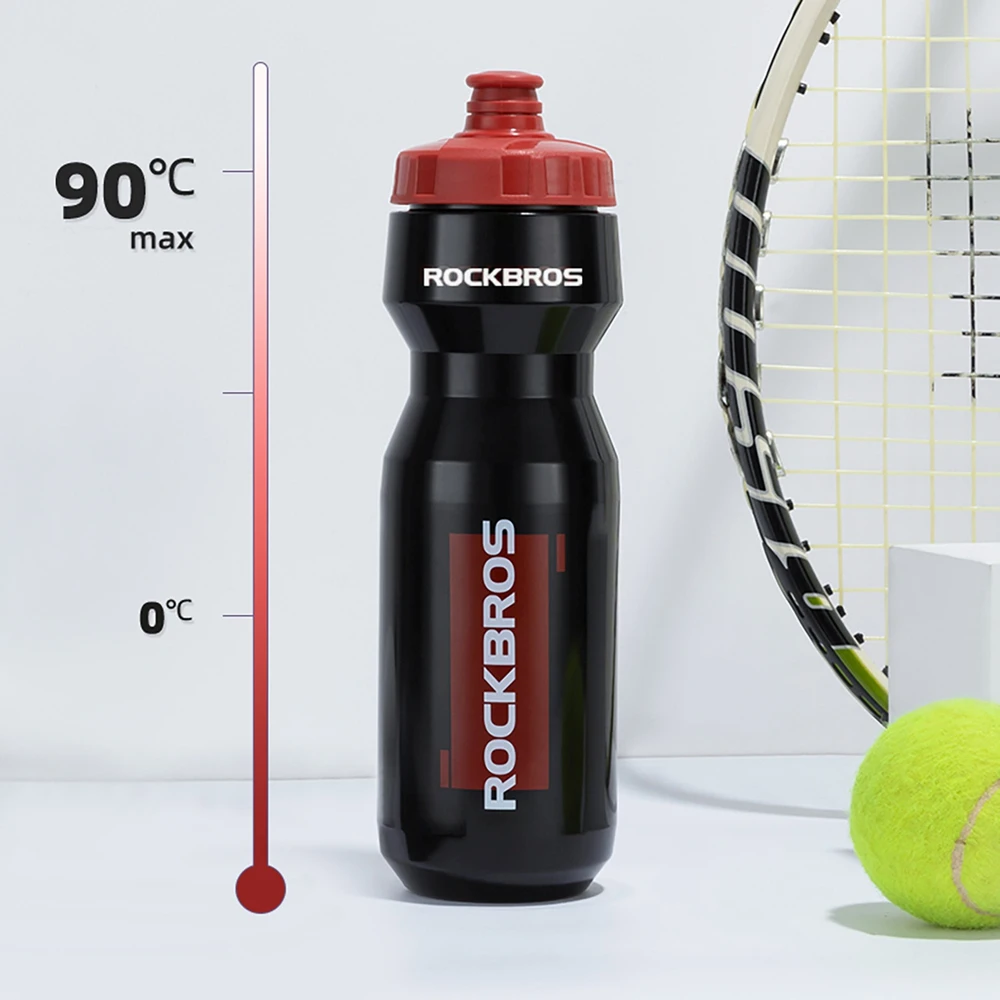 Gertuvė Rockbros 750 ml Bike Bottle - Transparent Juodas with Raudona Mouthpiece