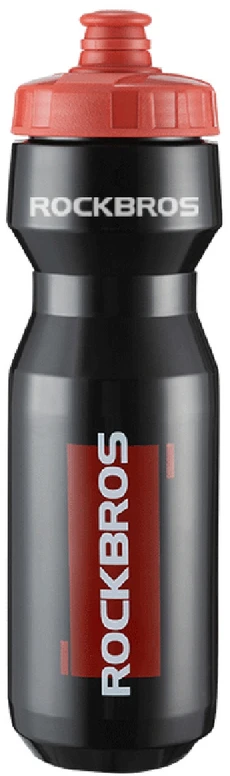 Gertuvė Rockbros 750 ml Bike Bottle - Transparent Juodas with Raudona Mouthpiece