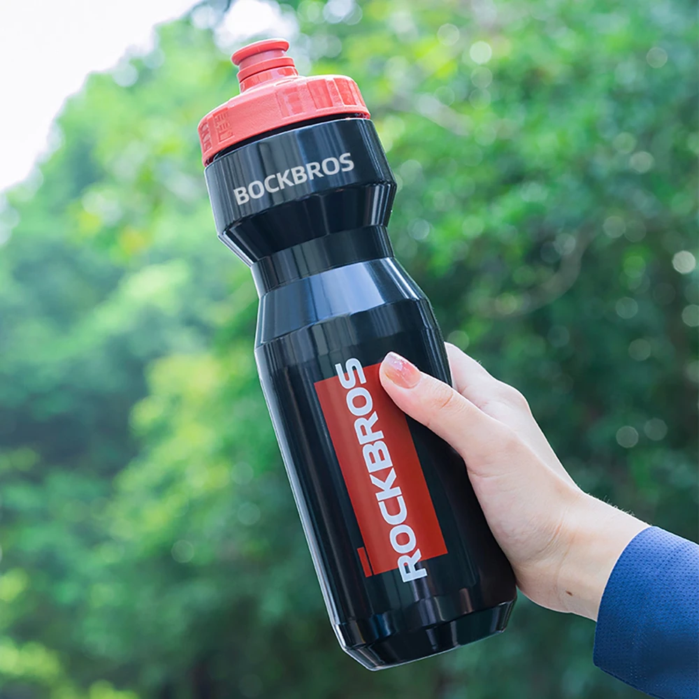 Gertuvė Rockbros 750 ml Bike Bottle - Transparent Juodas with Raudona Mouthpiece