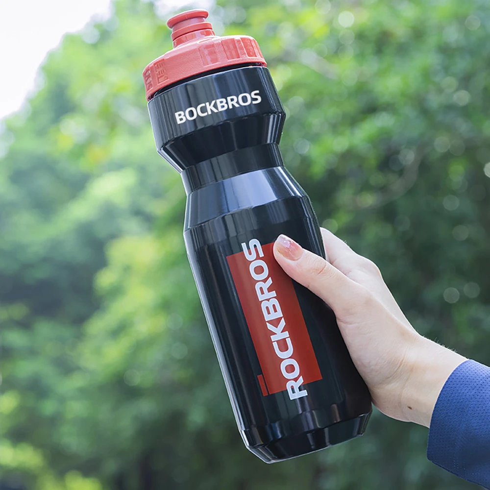 Gertuvė Rockbros 750 ml Bike Bottle - Transparent Juodas with Raudona Mouthpiece