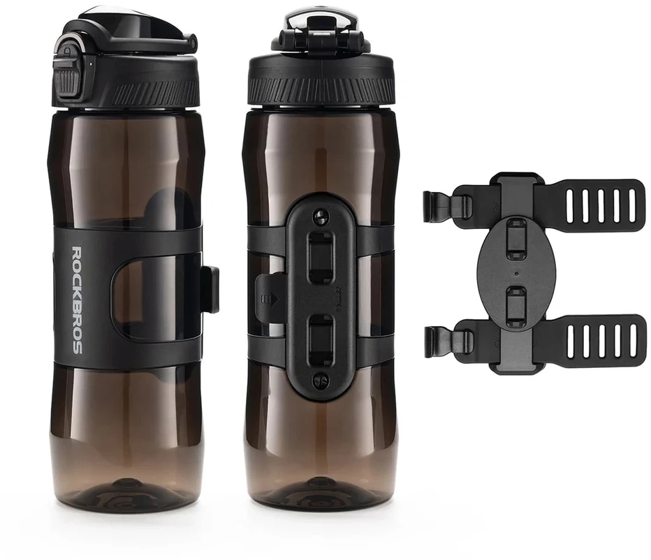 Rockbros S550H-1 700 ml termo butelis su magnetiniu laikikliu ir tvirtinimo dirželiu - Juodas