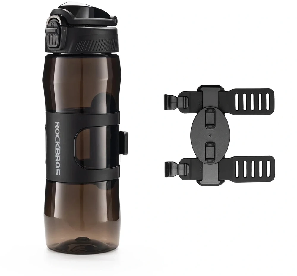 Rockbros S550H-1 700 ml termo butelis su magnetiniu laikikliu ir tvirtinimo dirželiu - Juodas