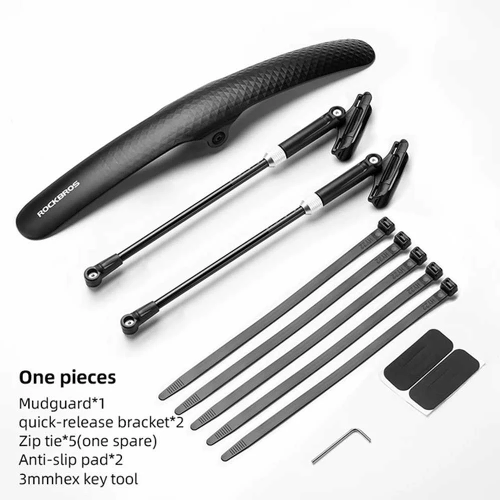 Rockbros 28210007001 bicycle fender, universal, adjustable – juodos spalvos