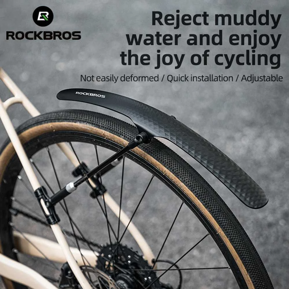 Rockbros 28210007001 bicycle fender, universal, adjustable – juodos spalvos