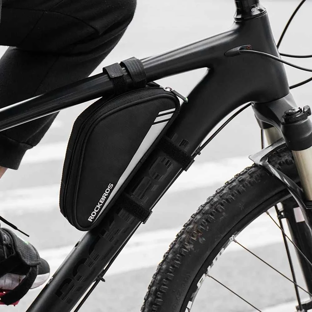 Rockbros B55-BK bicycle bag for frame 0.7 l - juodos spalvos