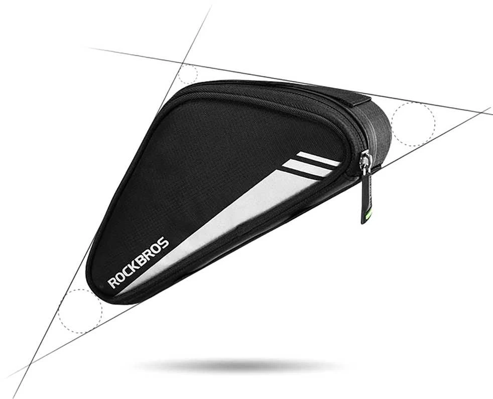 Rockbros B55-BK bicycle bag for frame 0.7 l - juodos spalvos