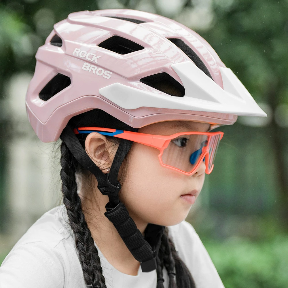 Rockbros LK-67 Youth Bike Helmet with Detachable Visor 54–58 cm - Rožinė