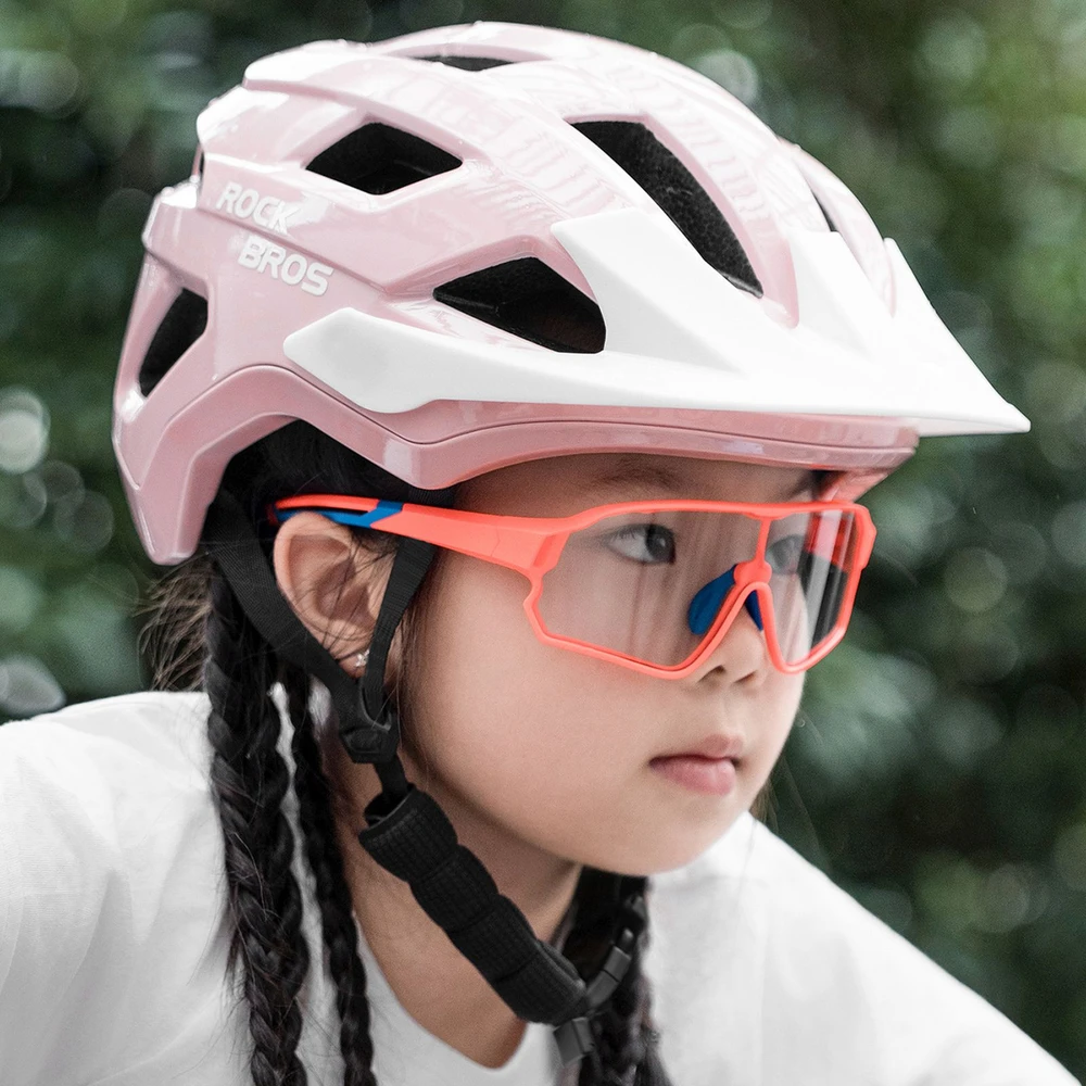Rockbros LK-67 Youth Bike Helmet with Detachable Visor 54–58 cm - Rožinė