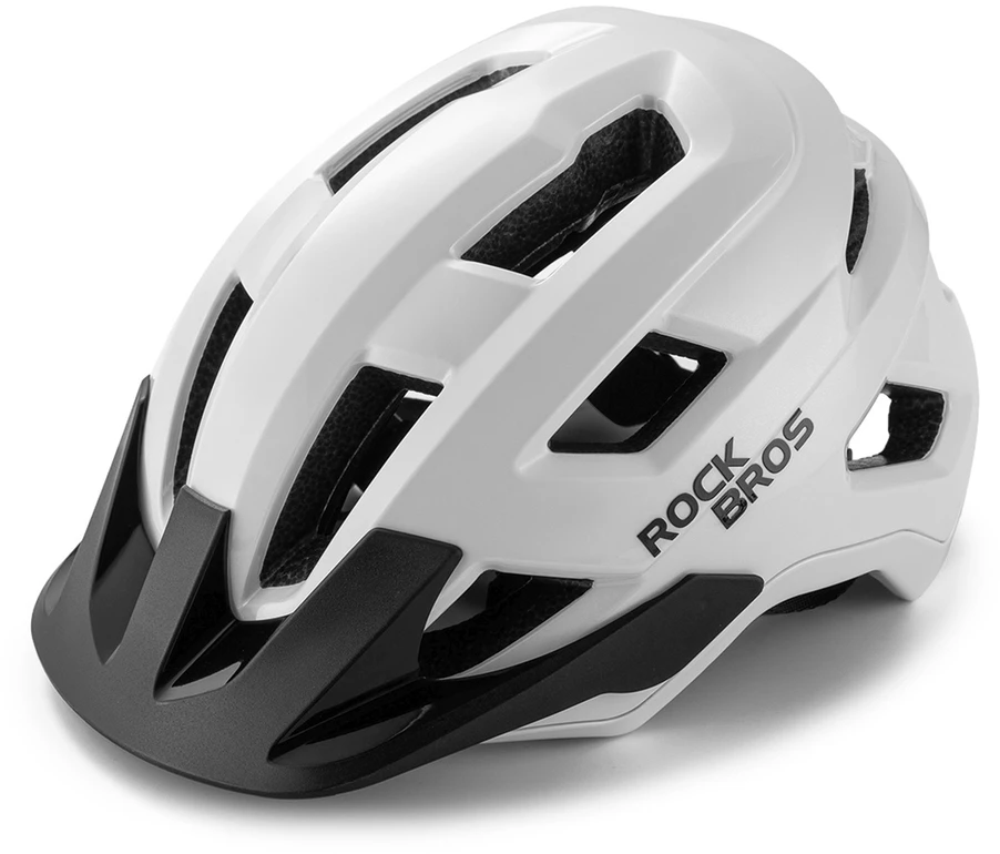 Rockbros LK-67 jaunimo dviračio šalmas su nuimamu skydeliu 54–58 cm - Baltas