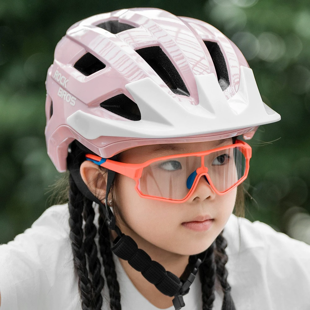 Rockbros LK-67 Youth Bike Helmet with Detachable Visor 54–58 cm - Rožinė