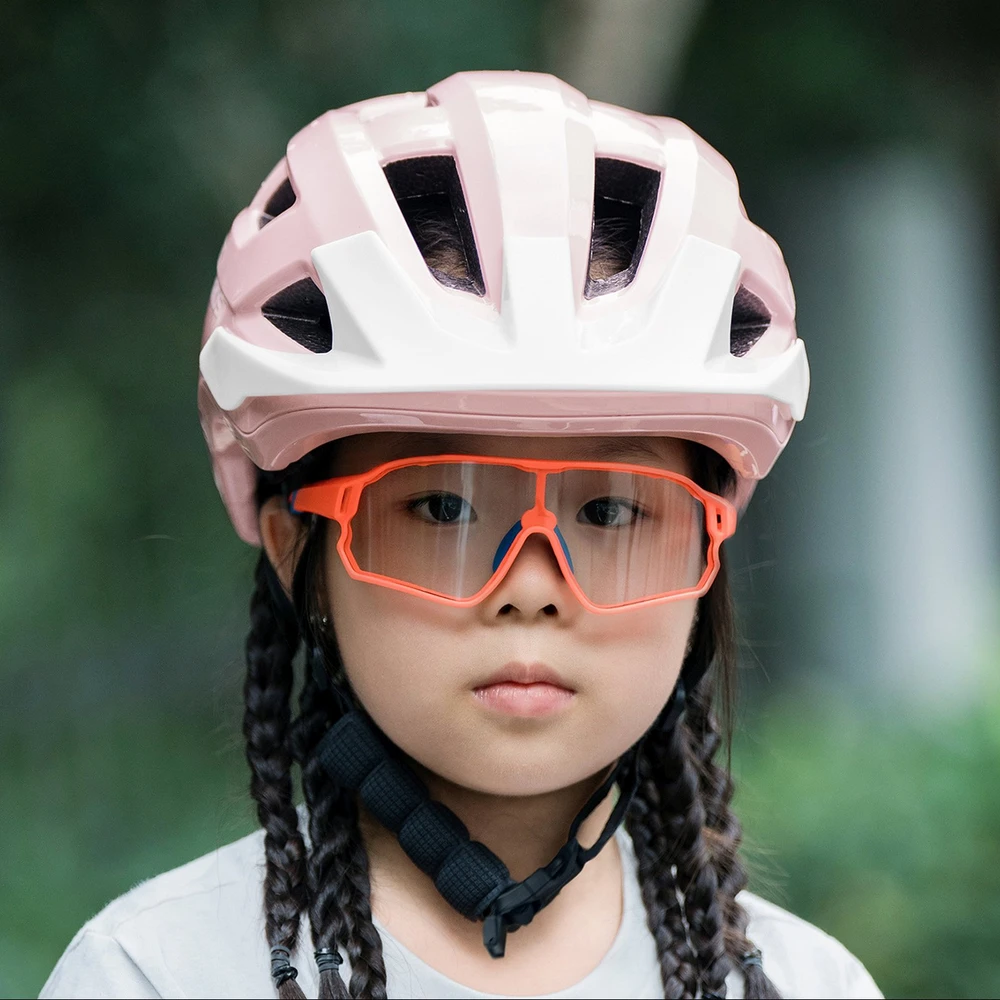 Rockbros LK-67 Youth Bike Helmet with Detachable Visor 54–58 cm - Rožinė