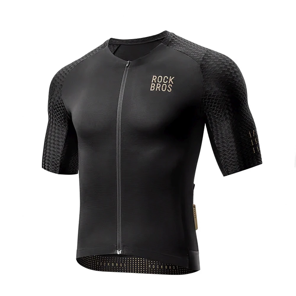 Rockbros YDDX011 Diamond trumpomis rankovėmis dviratininko marškinėliai, M dydis - Juodas