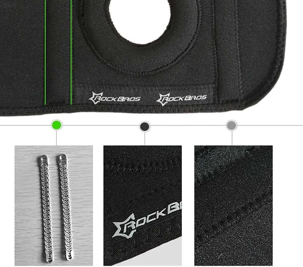 Rockbros LF1106L sports protector for patella and knee joint, dydis L – juodos spalvos