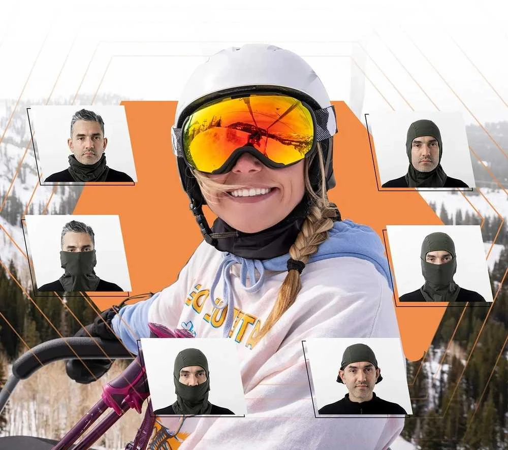 Qunature 13230023010 ski balaclava bike motorcycle balaklava dydis M - juodas