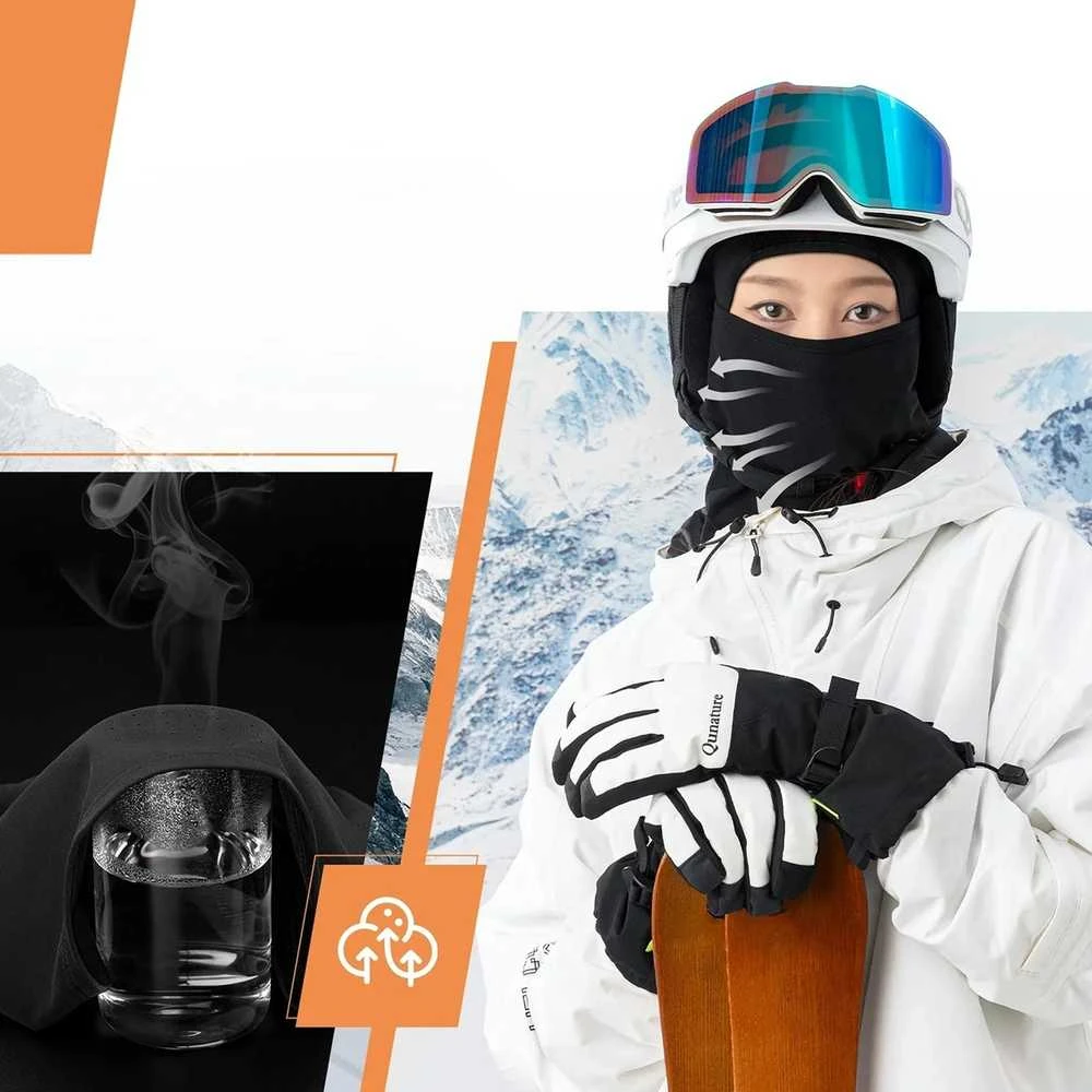 Qunature 13230023010 ski balaclava bike motorcycle balaklava dydis M - juodas