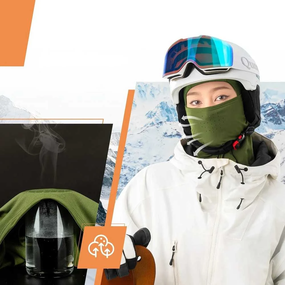 Qunature 13230023015 ski balaclava bike motorcycle balaklava dydis L - žalias
