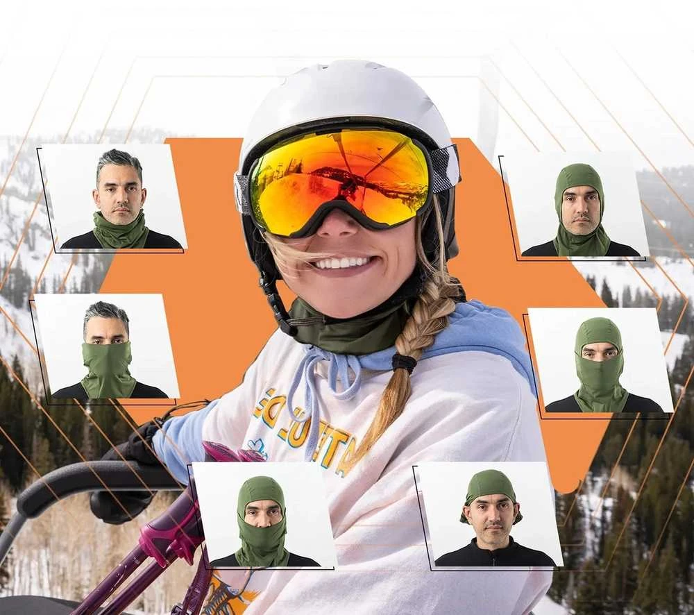 Qunature 13230023015 ski balaclava bike motorcycle balaklava dydis L - žalias