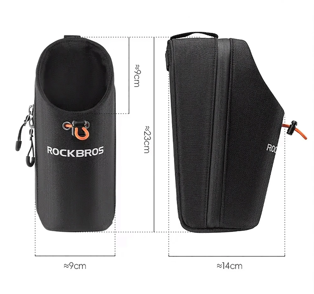 Rockbros P002 vairo krepšys, suderinamas su paspirtukais ir sulankstomais miesto dviračiais, 1,5 l - Juodas
