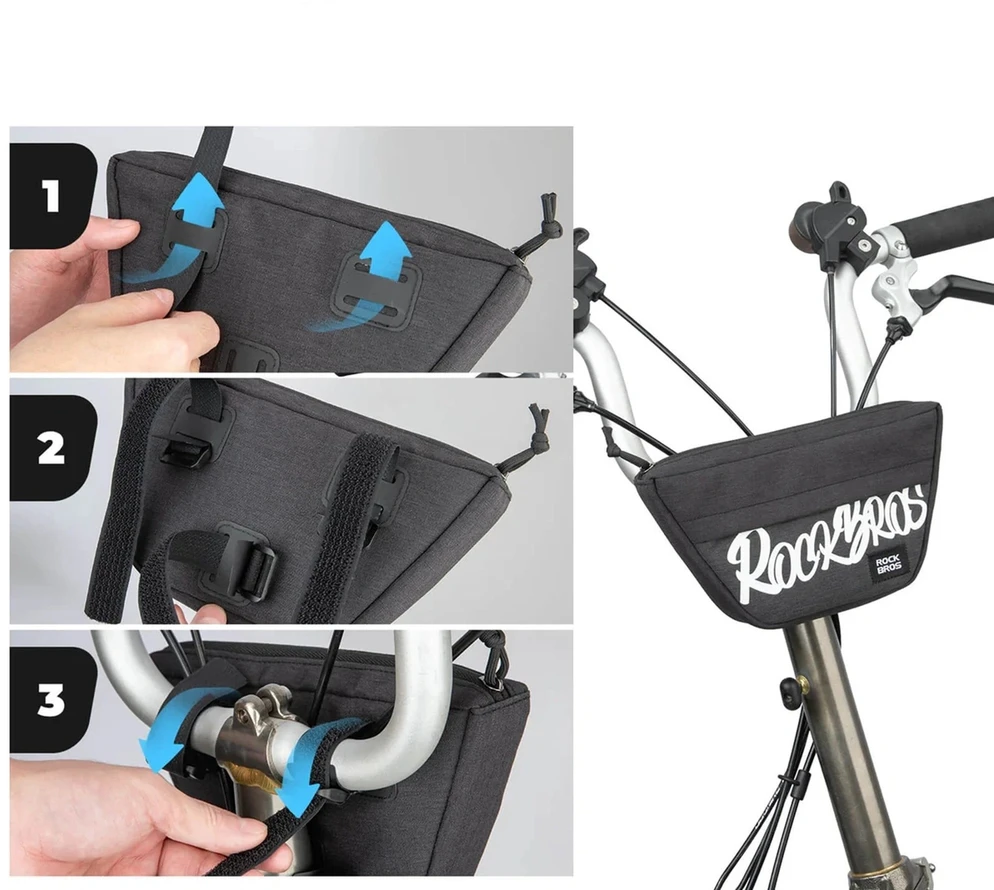 Rockbros G011 Flash Journey trapezoidal handlebar bike bag 0.7 l - juodas