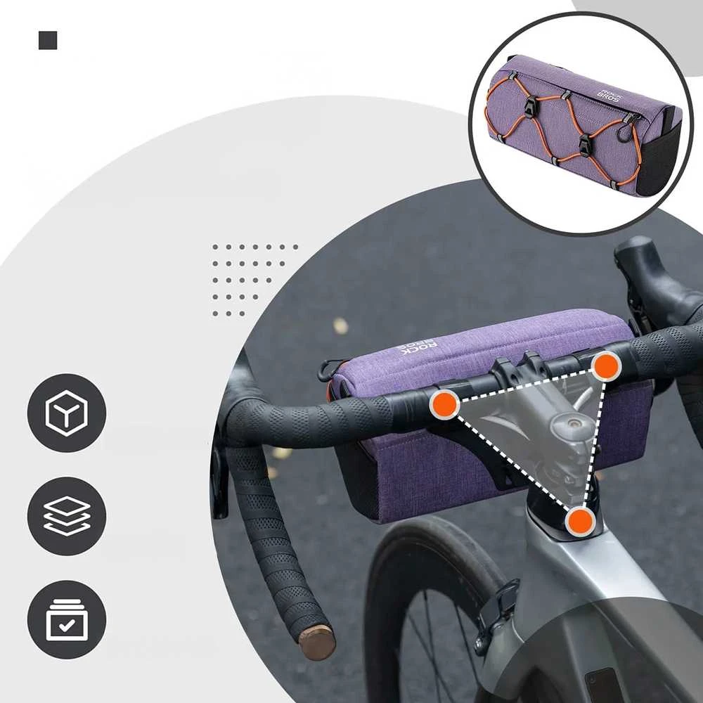 Rockbros 30110054005 Handlebar Bike Bag 2.2L - Violetinė