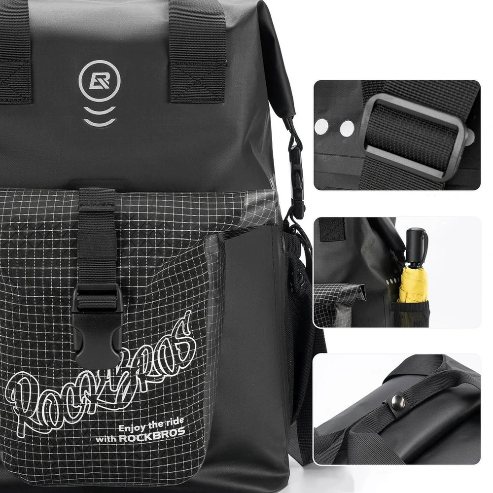 Rockbros AS-158 vairo krepšys „Brompton 18L“ sulankstomam dviračiui - Juodas