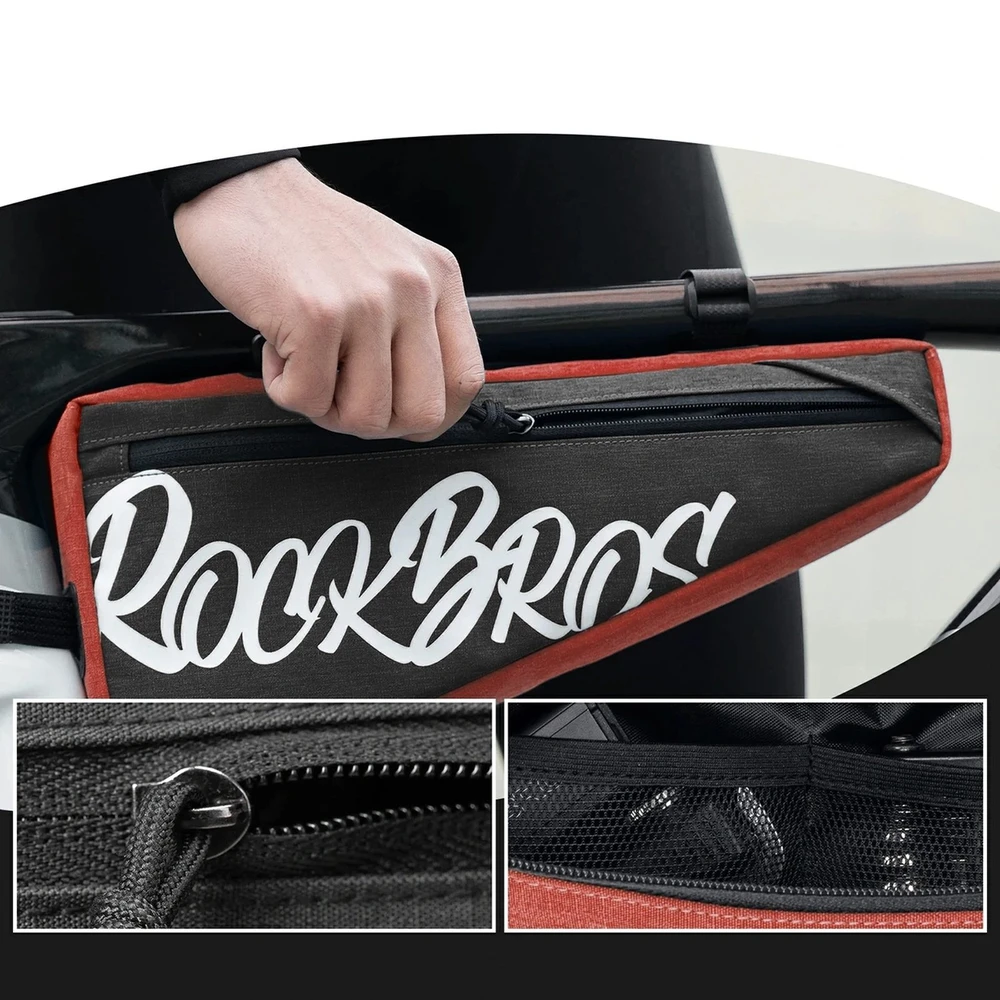 Rockbros G008 Flash Journey Triangle Frame Bike Bag XL 1.9 l - Juodas and Raudona