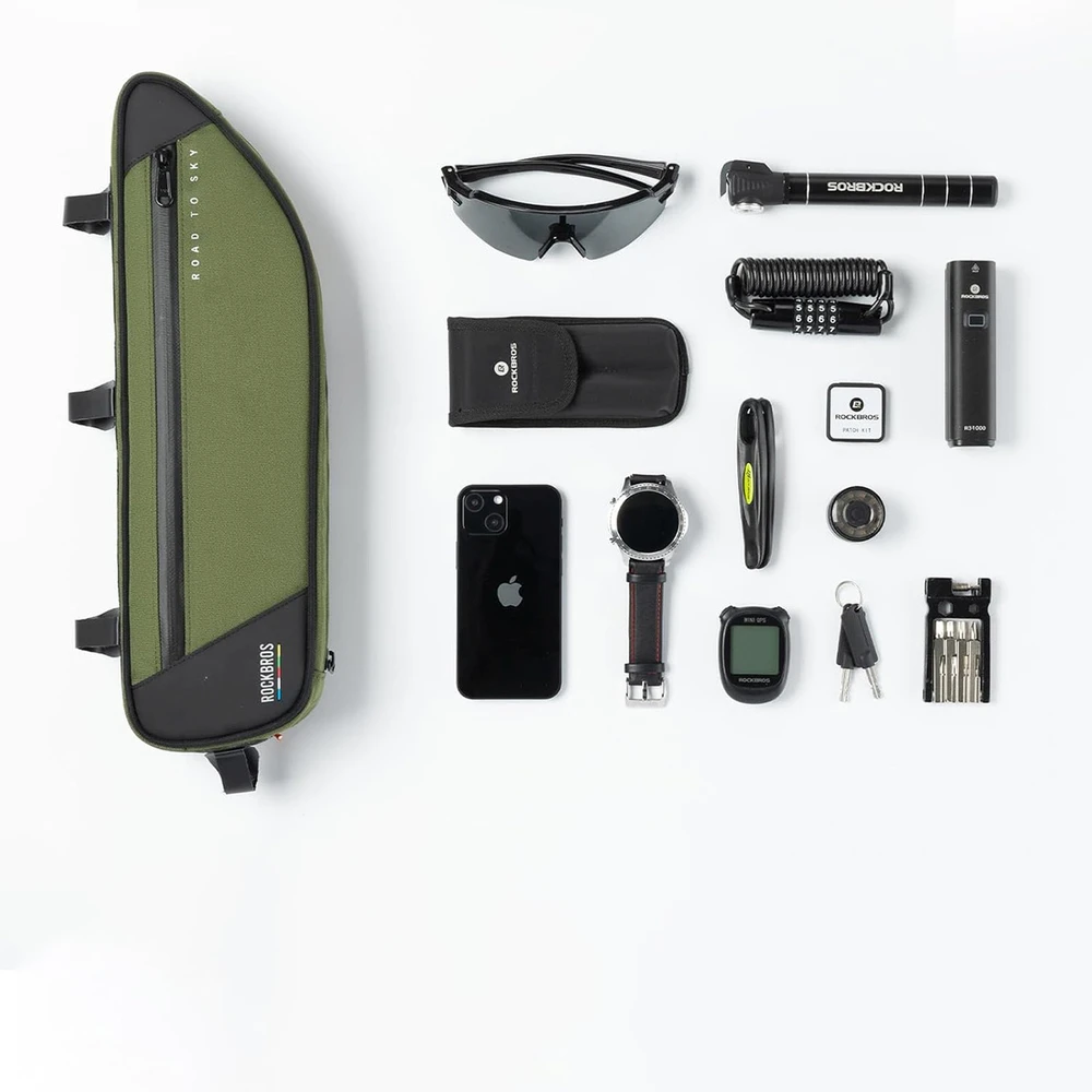 Rockbros TL003 ROAD TO SKY 2L Frame Bag Atsparus vandeniui - Žalias