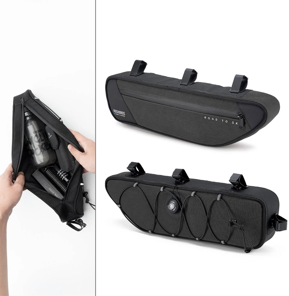 Rockbros TL003 ROAD TO SKY 2L Frame Bag Atsparus vandeniui - Juodas
