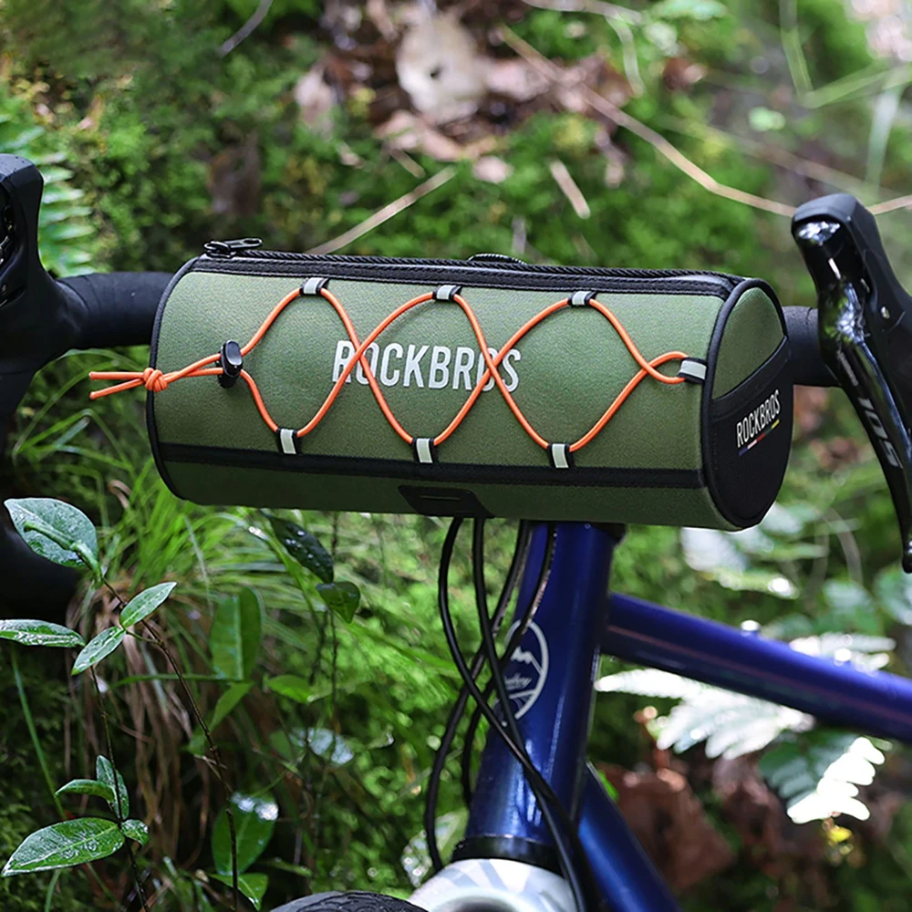 Rockbros TL002 ROAD TO SKY 1.5L Handlebar Bike Bag Atsparus vandeniui - Žalias