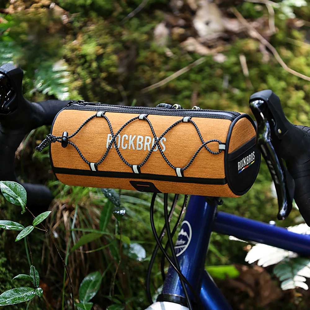 Rockbros TL002 ROAD TO SKY 1.5L Handlebar Bike Bag Atsparus vandeniui - Oranžinis