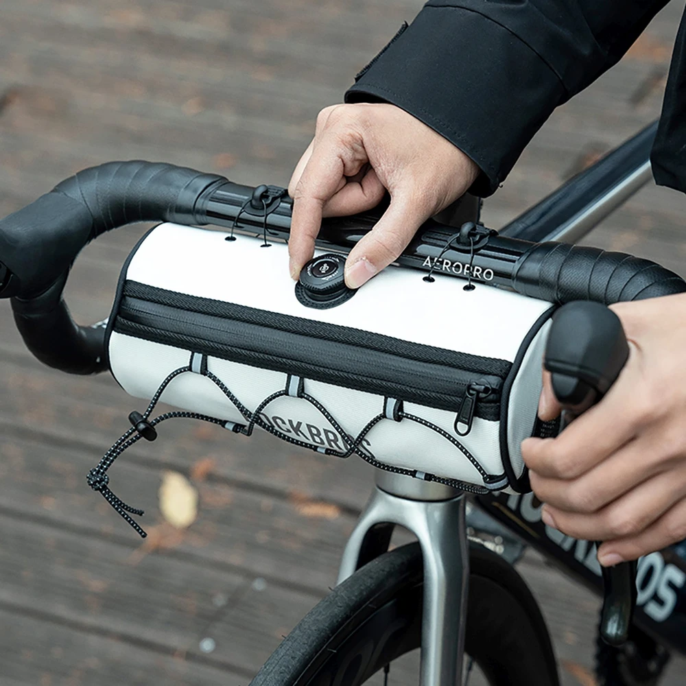 Rockbros TL002 ROAD TO SKY 1.5L Atsparus vandeniui Handlebar Bike Bag - Baltas