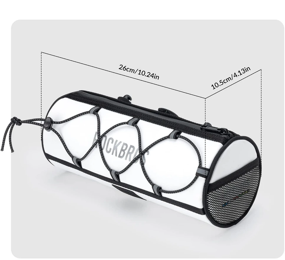 Rockbros TL002 ROAD TO SKY 1.5L Atsparus vandeniui Handlebar Bike Bag - Baltas