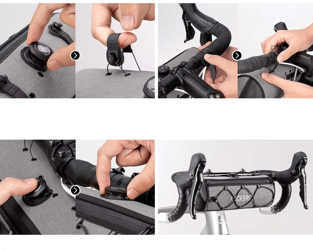 Rockbros TL002 ROAD TO SKY 1.5L Atsparus vandeniui Handlebar Bike Bag - Gray