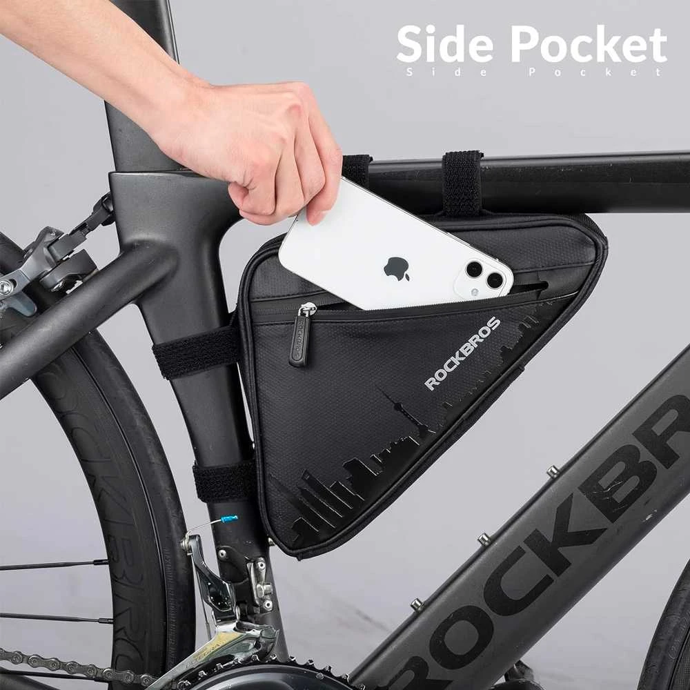Rockbros B39-2 waterproof dviračio krepšys for frame – juodos spalvos