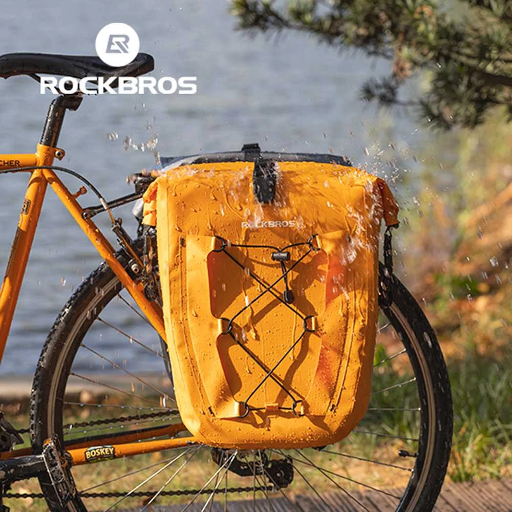 Rockbros 30140022003 vandeniui atsparus dviračio krepšys bagažinei - oranžinė