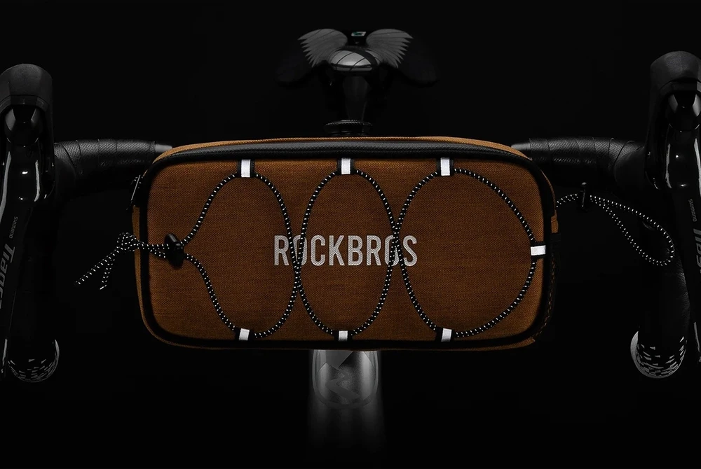 Rockbros TL001 ROAD TO SKY 1.9L Handlebar Bike Bag Atsparus vandeniui - Oranžinis