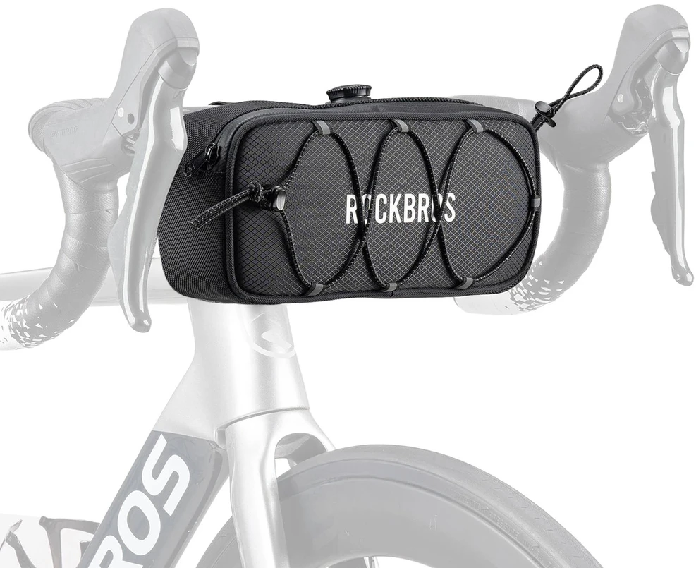 Rockbros TL001 ROAD TO SKY 1.9L Atsparus vandeniui Handlebar Bike Bag - Juodas