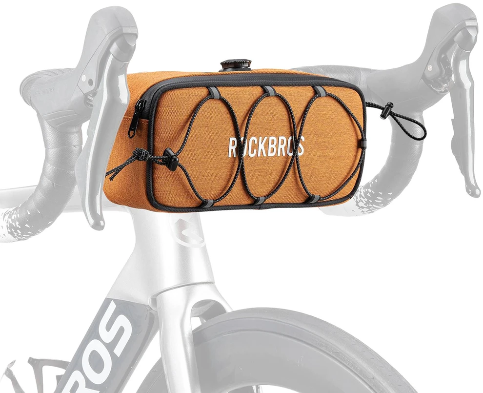 Rockbros TL001 ROAD TO SKY 1.9L Handlebar Bike Bag Atsparus vandeniui - Oranžinis