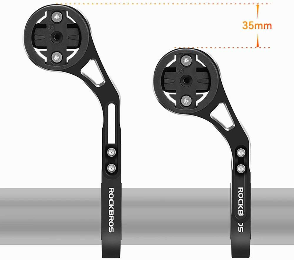 Rockbros FK-301 2 viename dviračio laikiklis kompiuteriui / navigacijai ir kamerai / apšvietimui ant vairo - Juodas
